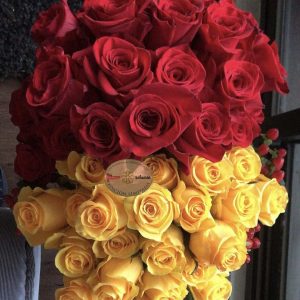 red roses and yellow roses