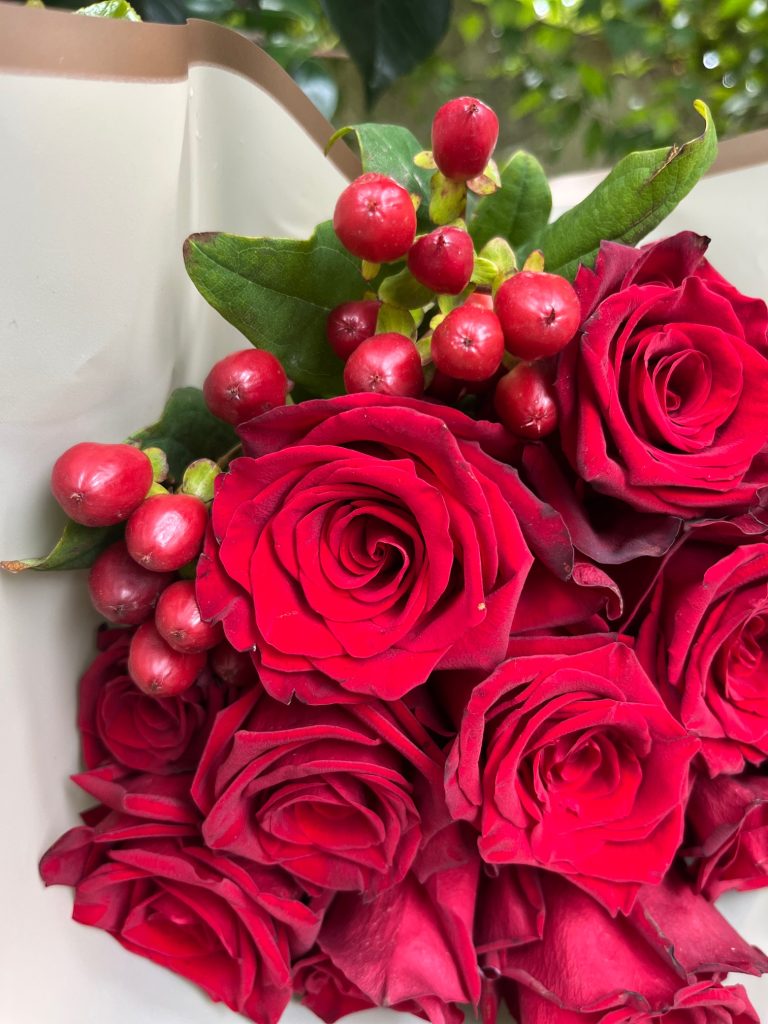 Flores & Sabores floral delivery arriving at a Culver City tech hub.