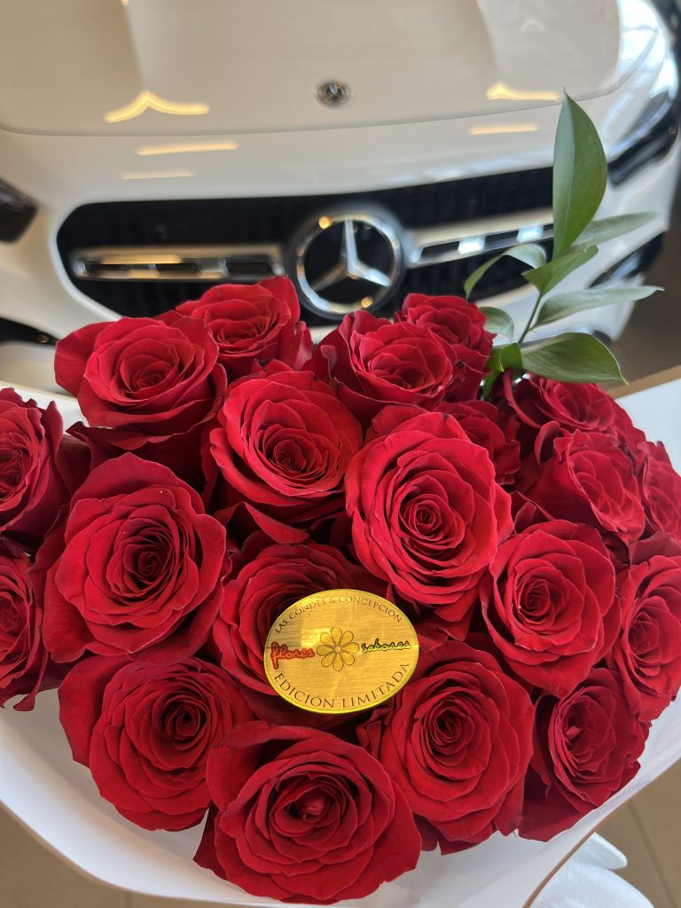 High-end flowers in a luxury loft overlooking the DTLA skyline.